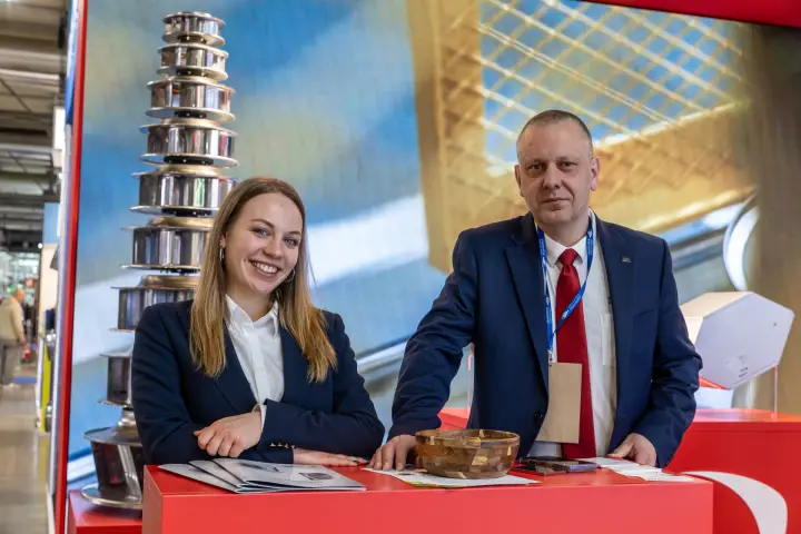Close portrait at the counter with impeller tower, repeat at MCE 2026