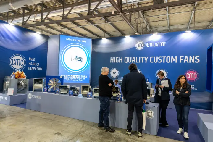 CMC Ventilazione display of HVAC, Ho.Re.Ca and heavy-duty fans