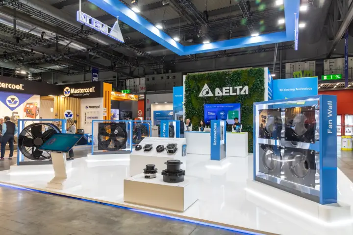 Delta stand with EC fans, fan wall and EC blowers for HRV at MCE 2026