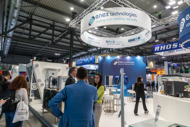 Enex Technologies stand with dry coolers and refrigeration units at MCE 2026