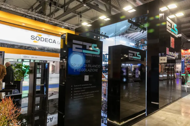 ETS Enolgas Thermo System stand with EGR pump group panel at MCE 2026