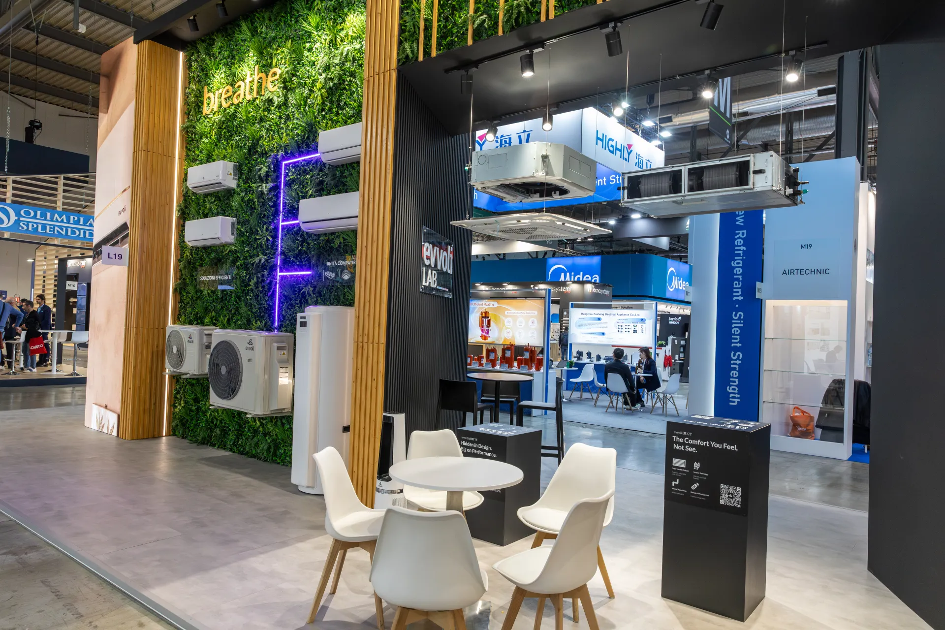 Evvoli LAB area with suspended cassette and ducted units at MCE 2026