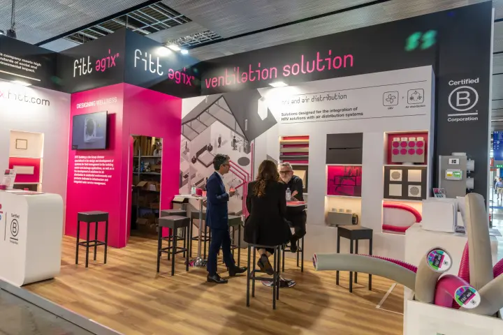 FITT Agix stand presenting HRV and air distribution solutions