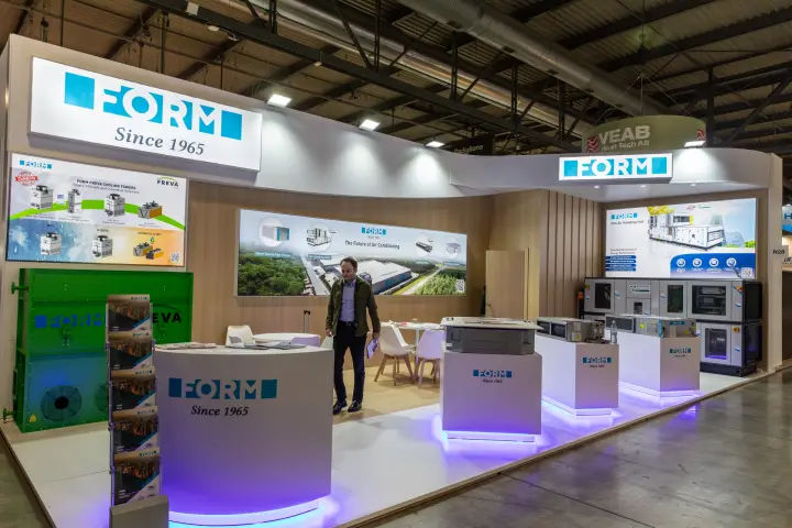 Form stand with Freva cooling tower, fan coils and FKS air handling unit at MCE 2026