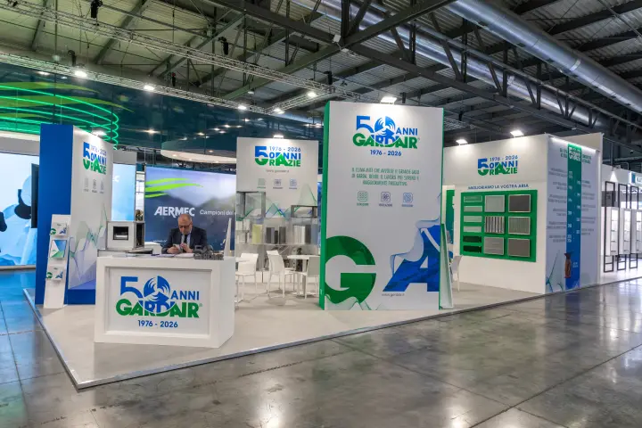 Gardair 50 years stand with filters, ventilation and diffusion