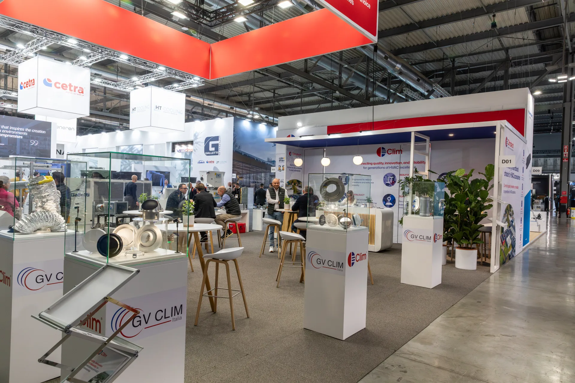 GV Clim showcases with diffusers and flexible ducts at the Clim stand at MCE 2026