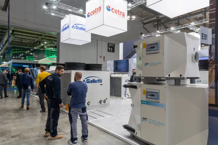 HT-Cooling AC-C units at the front of the Galletti stand at MCE 2026