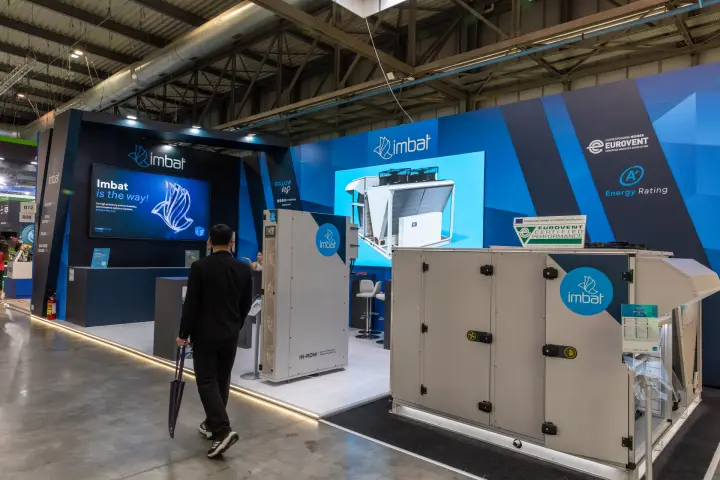 Imbat stand with IN-ROW cooling unit and Eurovent-certified packaged unit at MCE 2026
