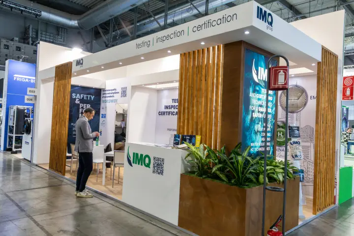 IMQ testing, inspection and certification stand with wooden slats