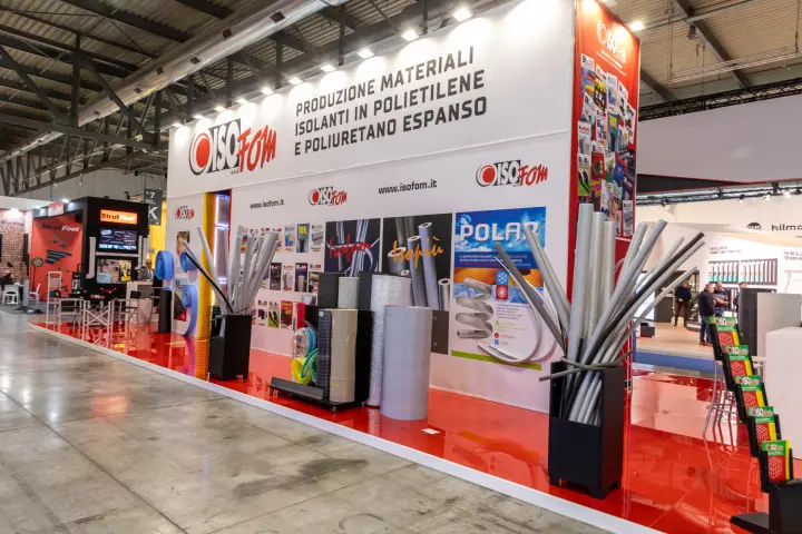 Isofom stand with polyethylene pipe insulation tubes and rolls at MCE 2026