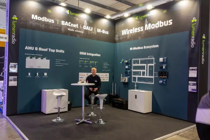 LumenRadio stand promoting Wireless Modbus for AHU and rooftop units