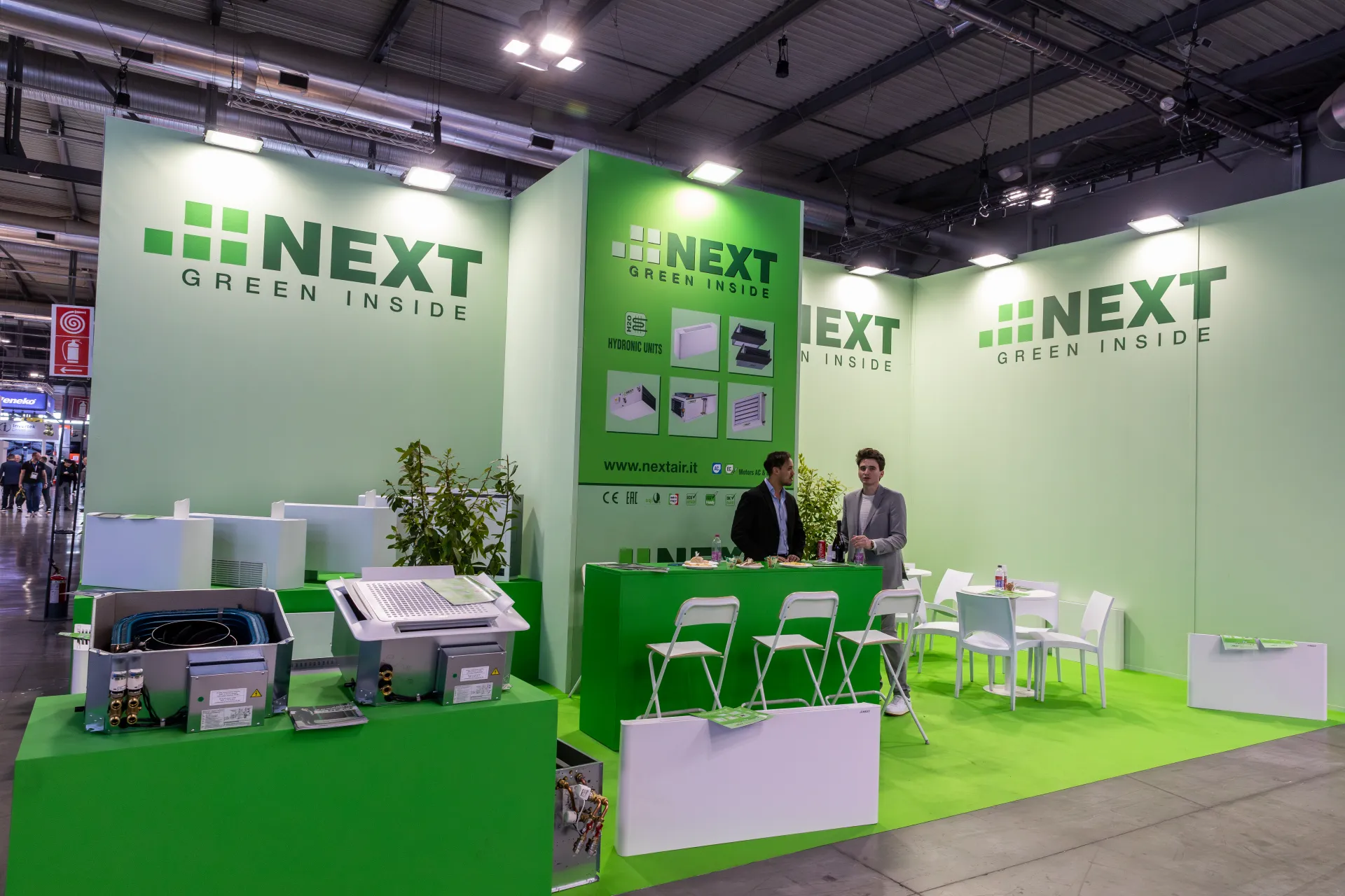 Next Green Inside stand with cassette units and hydronic terminals at MCE 2026