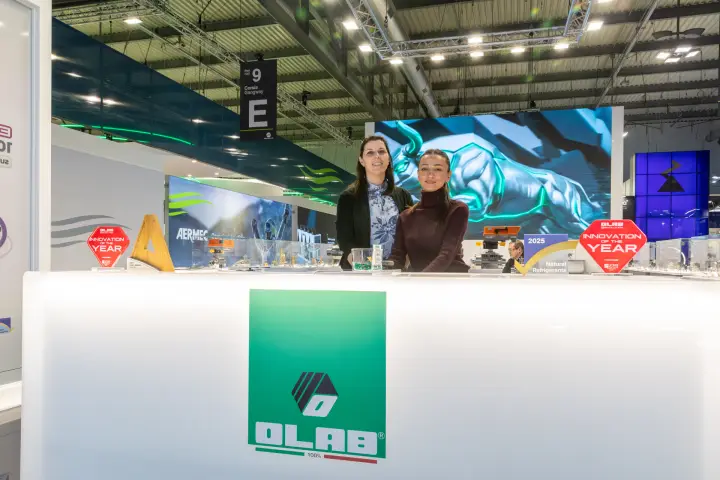Olab reception desk with Innovation of the Year awards at MCE 2026
