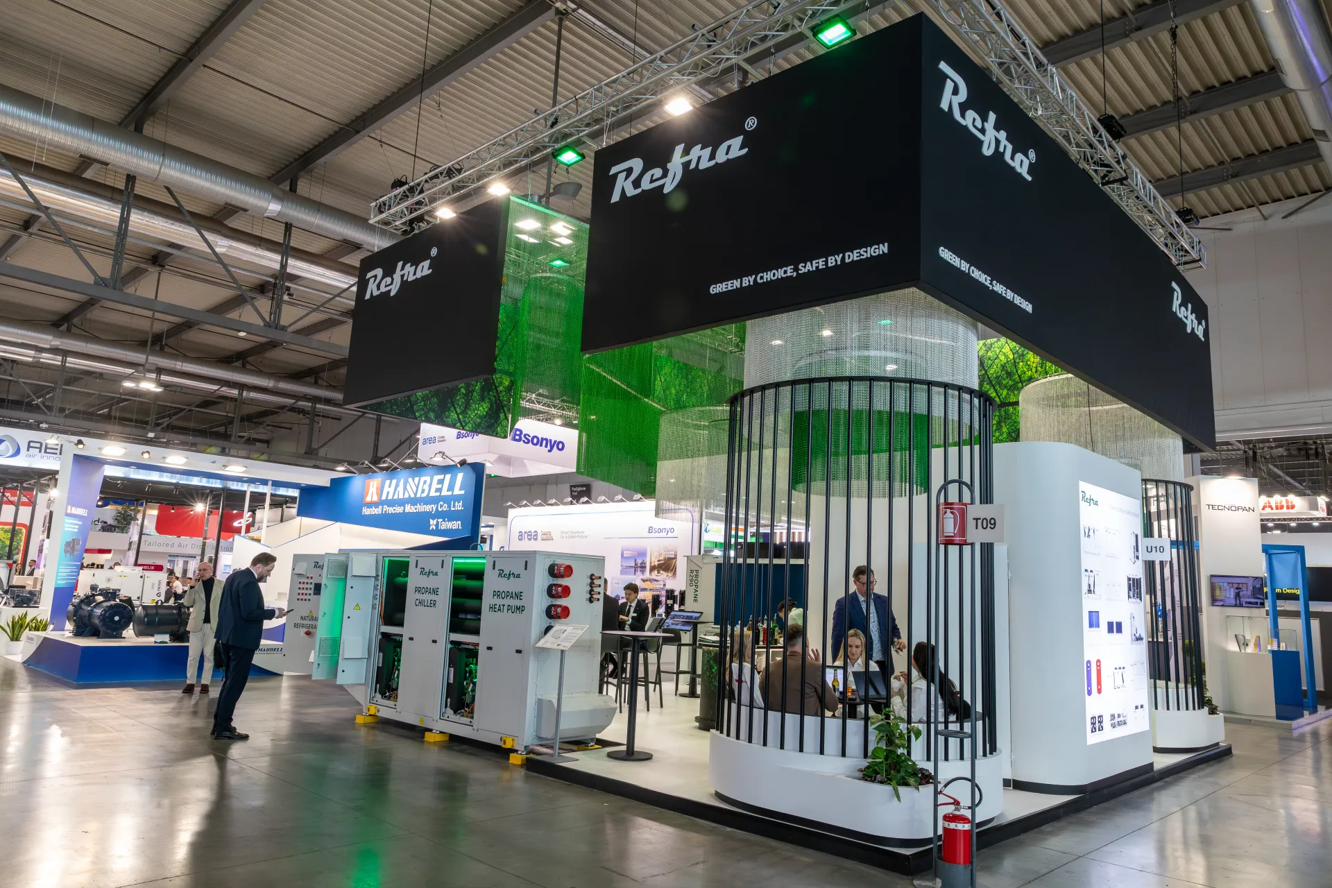 Refra island stand with propane chiller and propane heat pump at MCE 2026