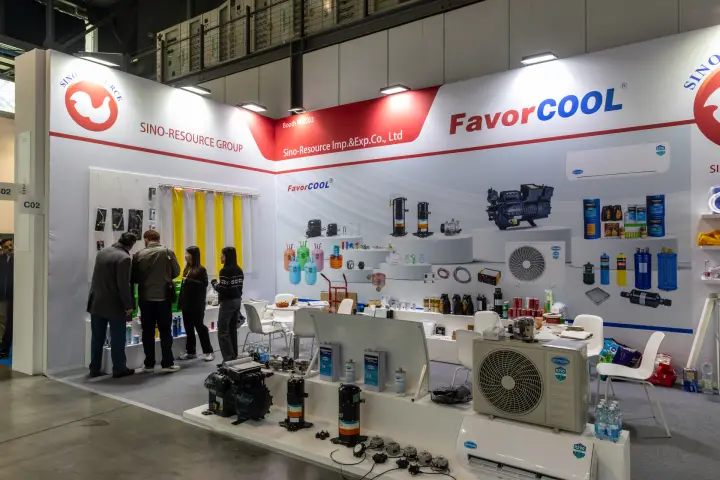 Sino-Resource stand with FavorCool compressors, split units and refrigerants at MCE 2026