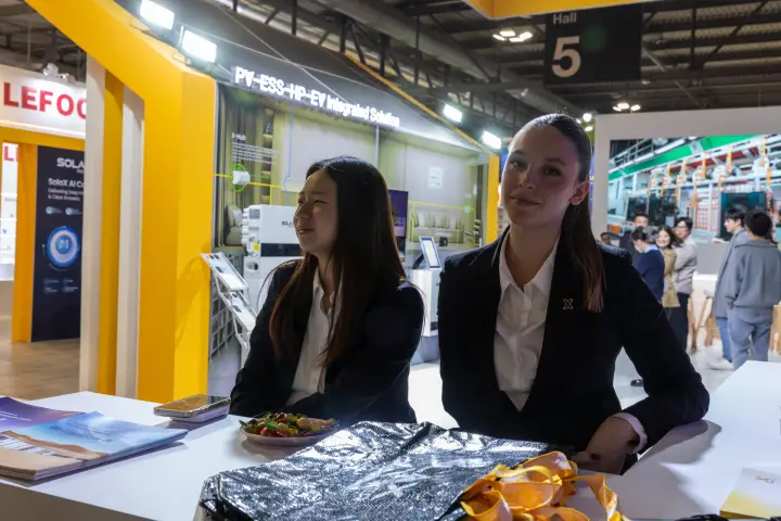 SolaX Power counter with staff, brochures and branded bags at MCE 2026