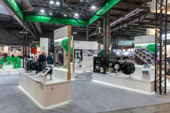 Sunon fan displays for industrial and commercial air conditioning markets at MCE 2026