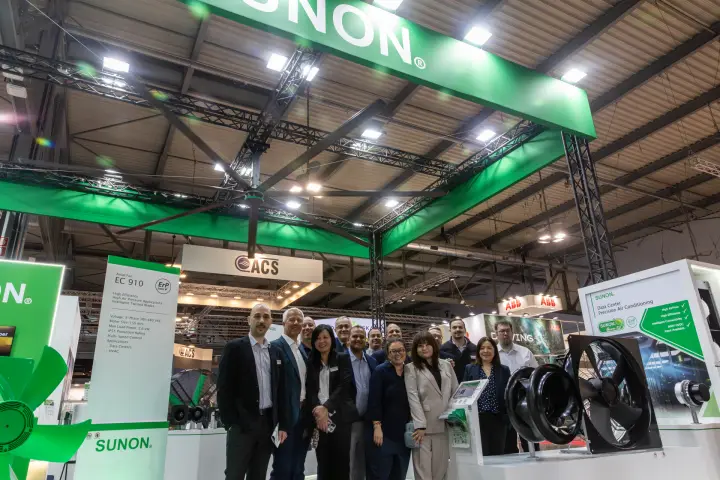 Sunon group by the Data Center Precision Air Conditioning display at MCE 2026