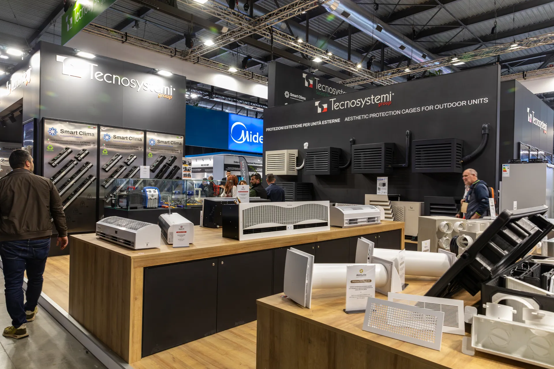 Tecnosystemi display of protection cages for outdoor AC units at MCE 2026