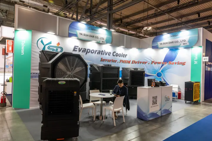 Ya Suh Dar stand with inverter evaporative coolers at MCE 2026