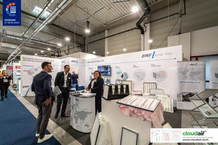 BWF Envirotec stand with pocket, panel and compact filter samples