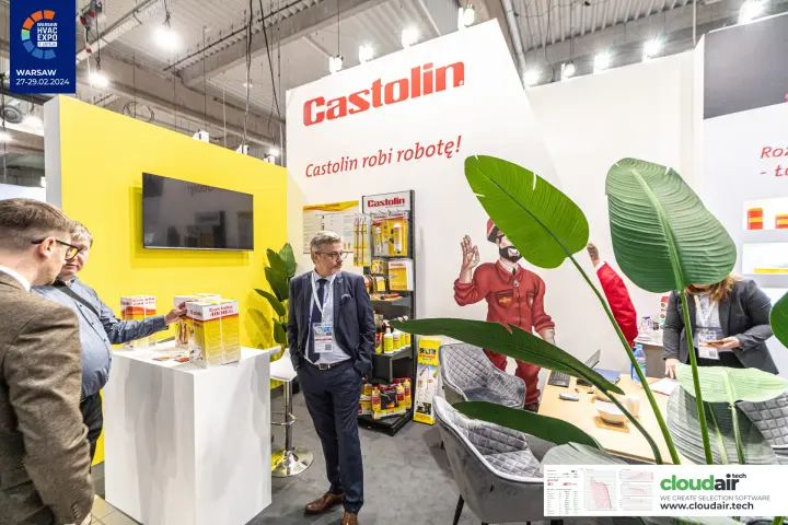 Castolin stand with brazing products and the 'Castolin robi robotę!' slogan