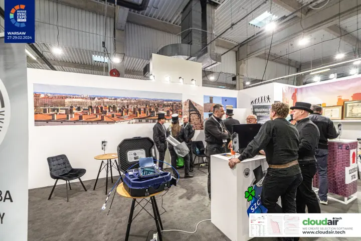 Chimney inspection camera on show at the Krajowa Izba Kominiarzy stand at Warsaw HVAC Expo 2024