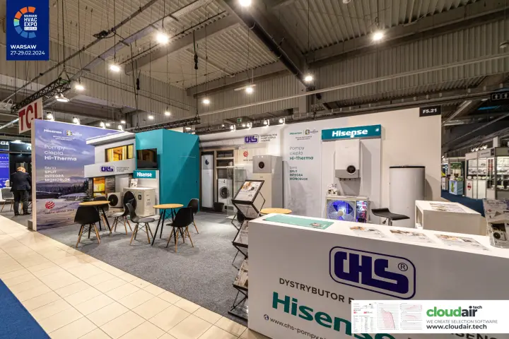 CHS counter for Hisense Hi-Therma heat pumps at stand F5.21 at Warsaw HVAC Expo 2024