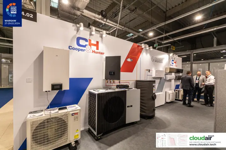 Cooper&Hunter section F4.02 with Unitherm unit, heat pumps and storage tank at Warsaw HVAC Expo 2024