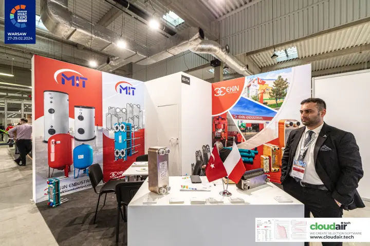 Ekin Endüstriyel stand with MIT brazed plate heat exchangers at Warsaw HVAC Expo 2024