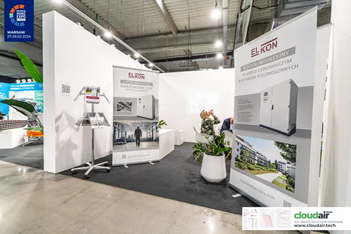 Elkon stand with roll-ups for induction boilers in industry and housing