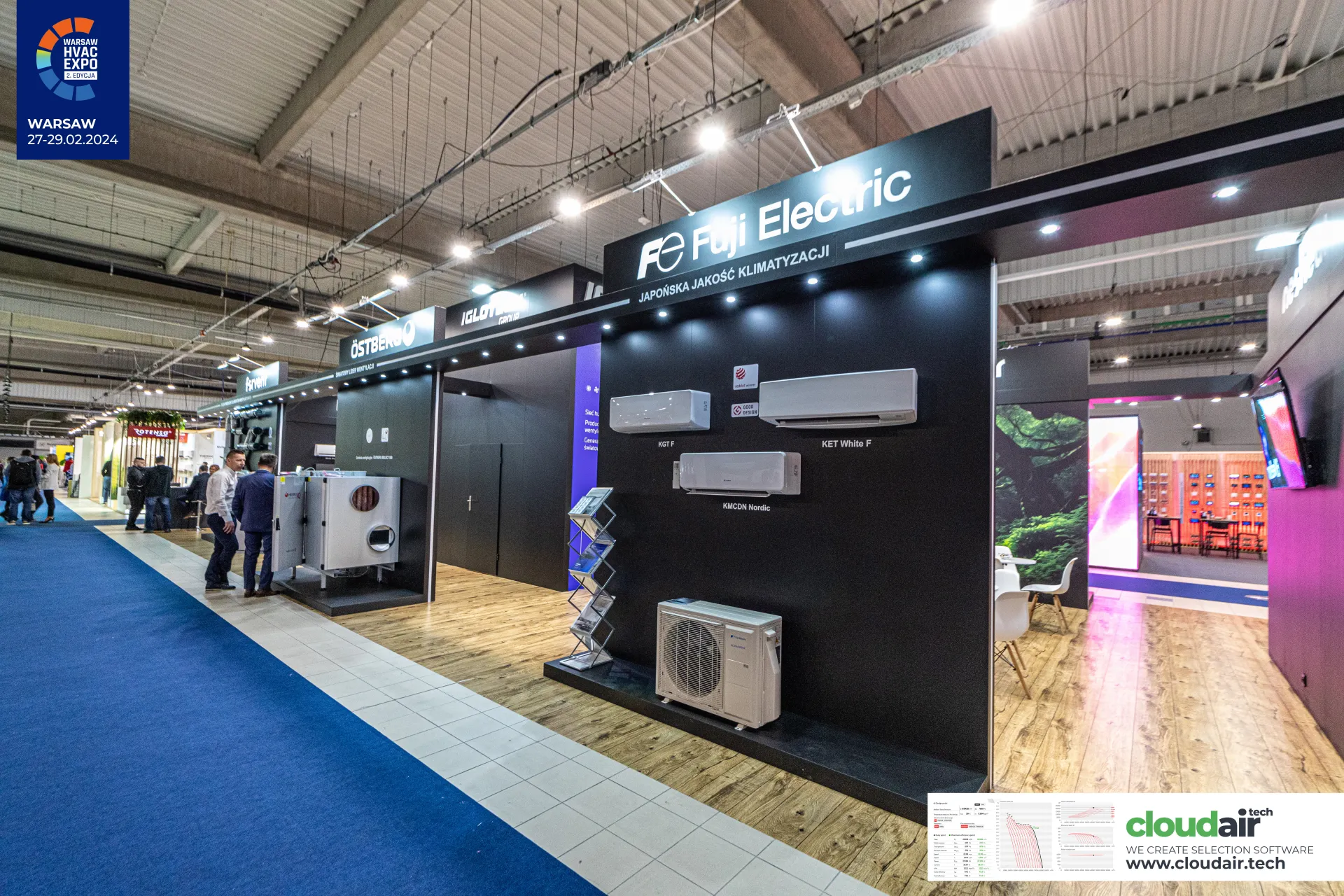 Fuji Electric wall with KGT F, KET White F and KMCDN Nordic indoor units at Warsaw HVAC Expo 2024