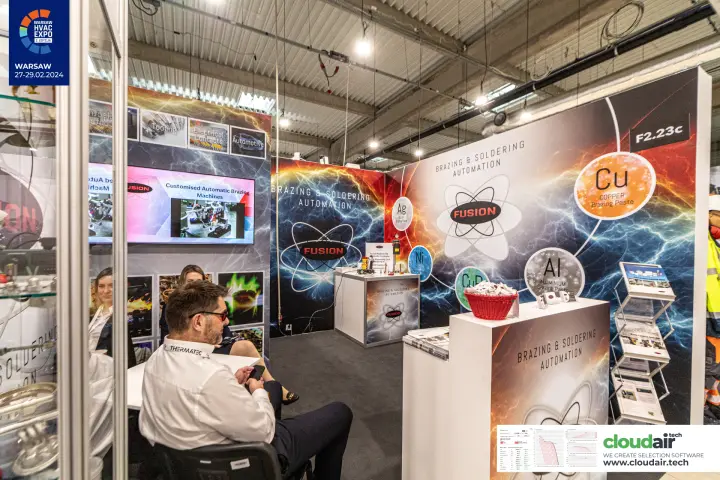 Fusion wall graphics of copper, silver and aluminium brazing pastes at Warsaw HVAC Expo 2024