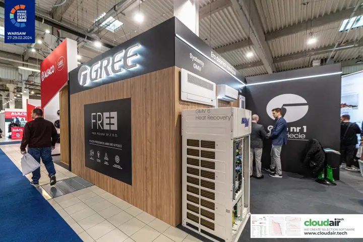 Gree corner with backlit logo, Free Polska panel and GMV 6 Heat Recovery unit