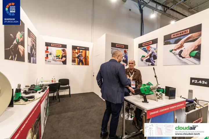 Hand extrusion welder on the PlastProTools counter at stand F2.43c at Warsaw HVAC Expo 2024