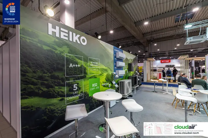 Heiko graphic wall with air conditioners and heat pump outdoor units at Warsaw HVAC Expo 2024