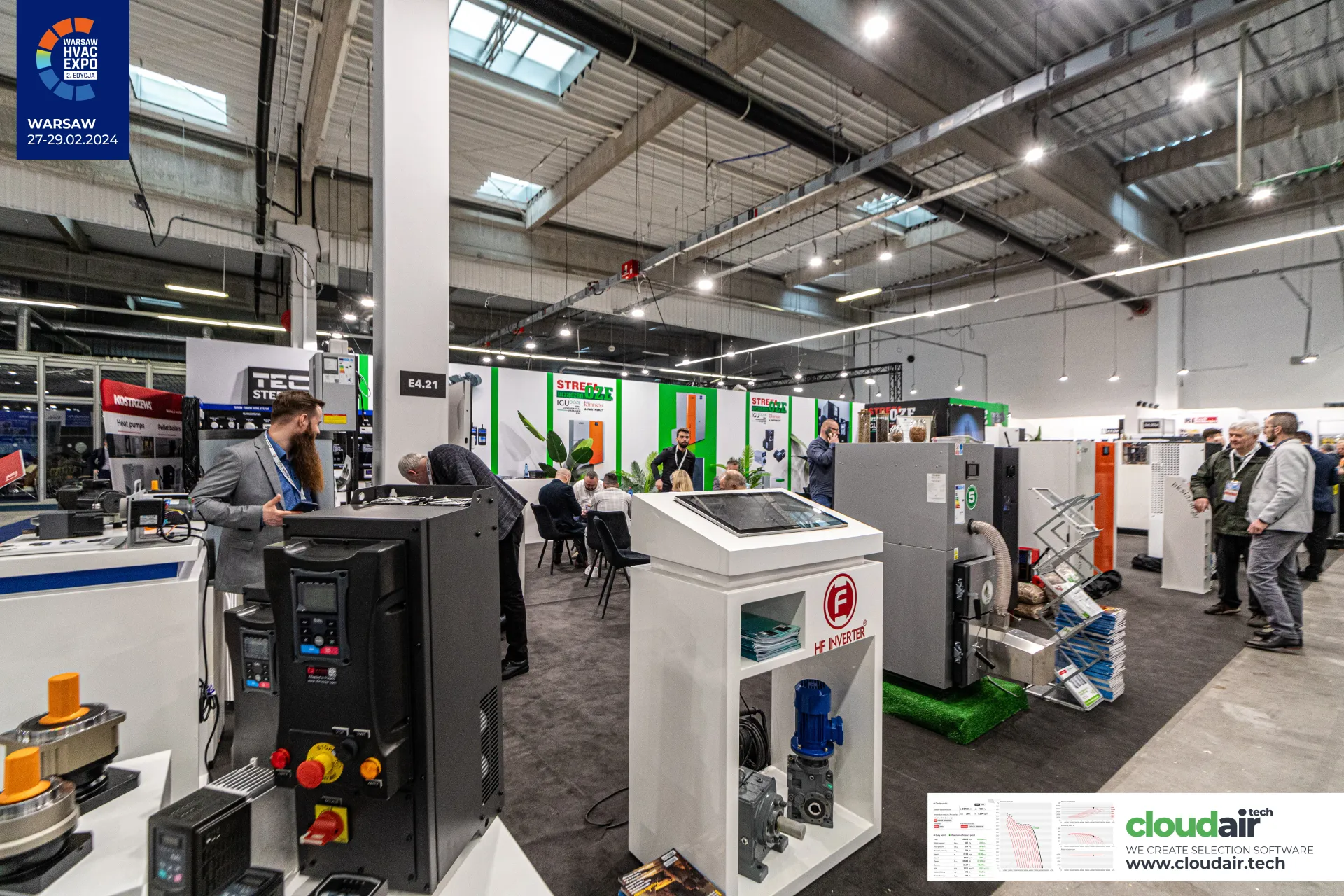 HF Inverter stand with frequency inverters, gear motors and gearboxes at Warsaw HVAC Expo 2024