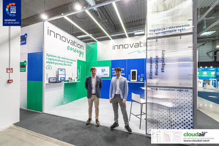 Innovation Energy and Innovation Vent stand with energy monitoring and controls at Warsaw HVAC Expo 2024