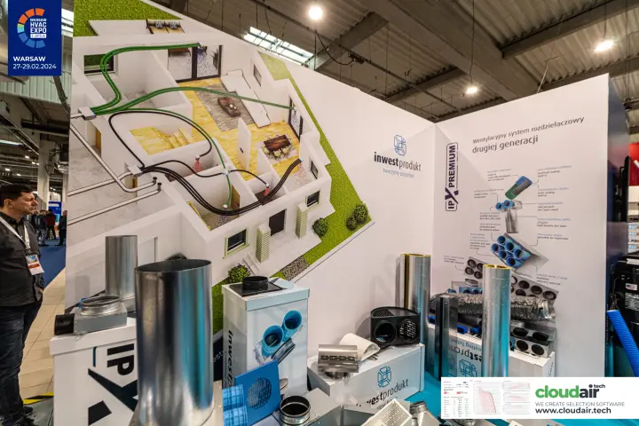 Inwest Produkt house cutaway graphic and IPX PREMIUM duct components