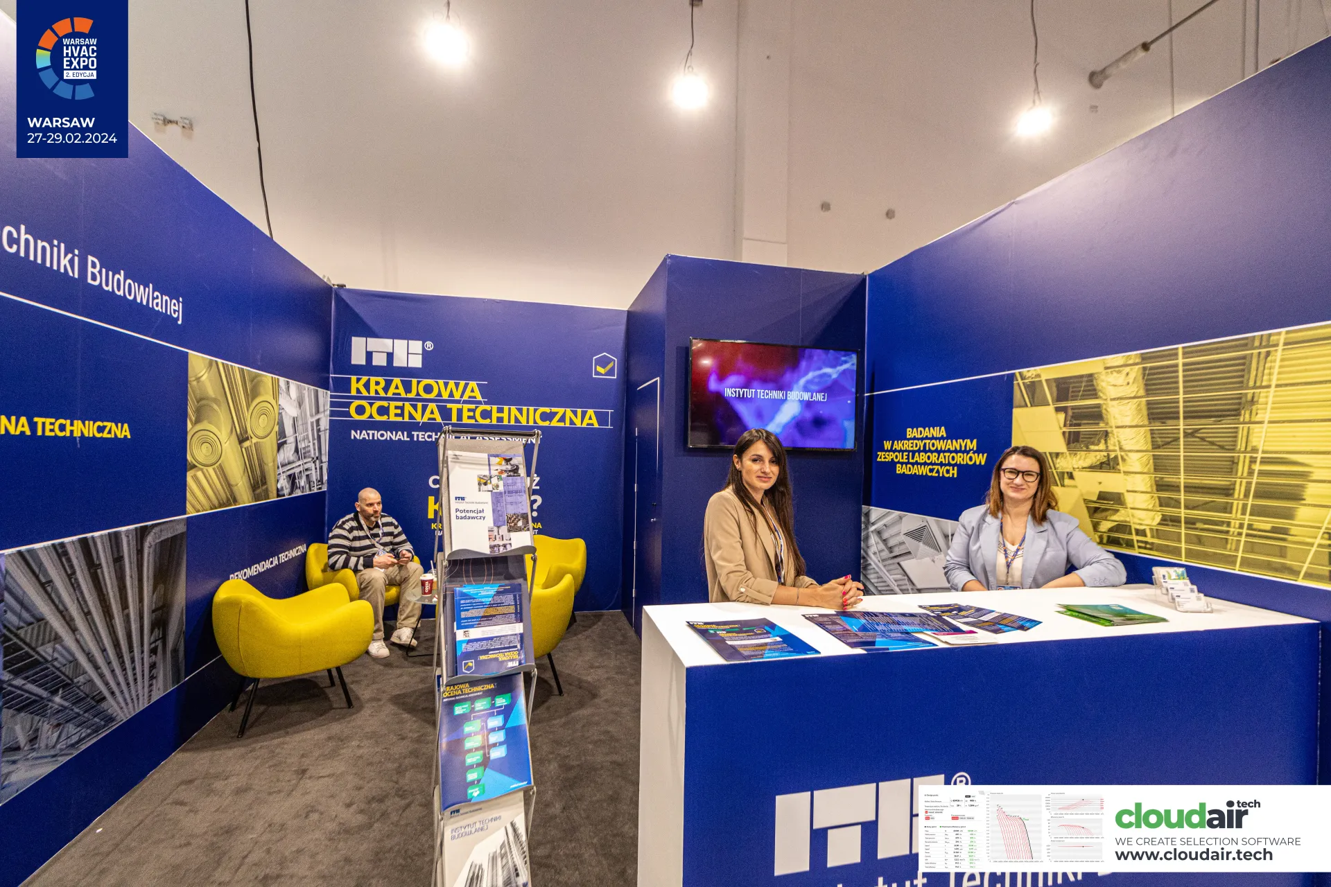 ITB stand promoting the Krajowa Ocena Techniczna assessment service at Warsaw HVAC Expo 2024