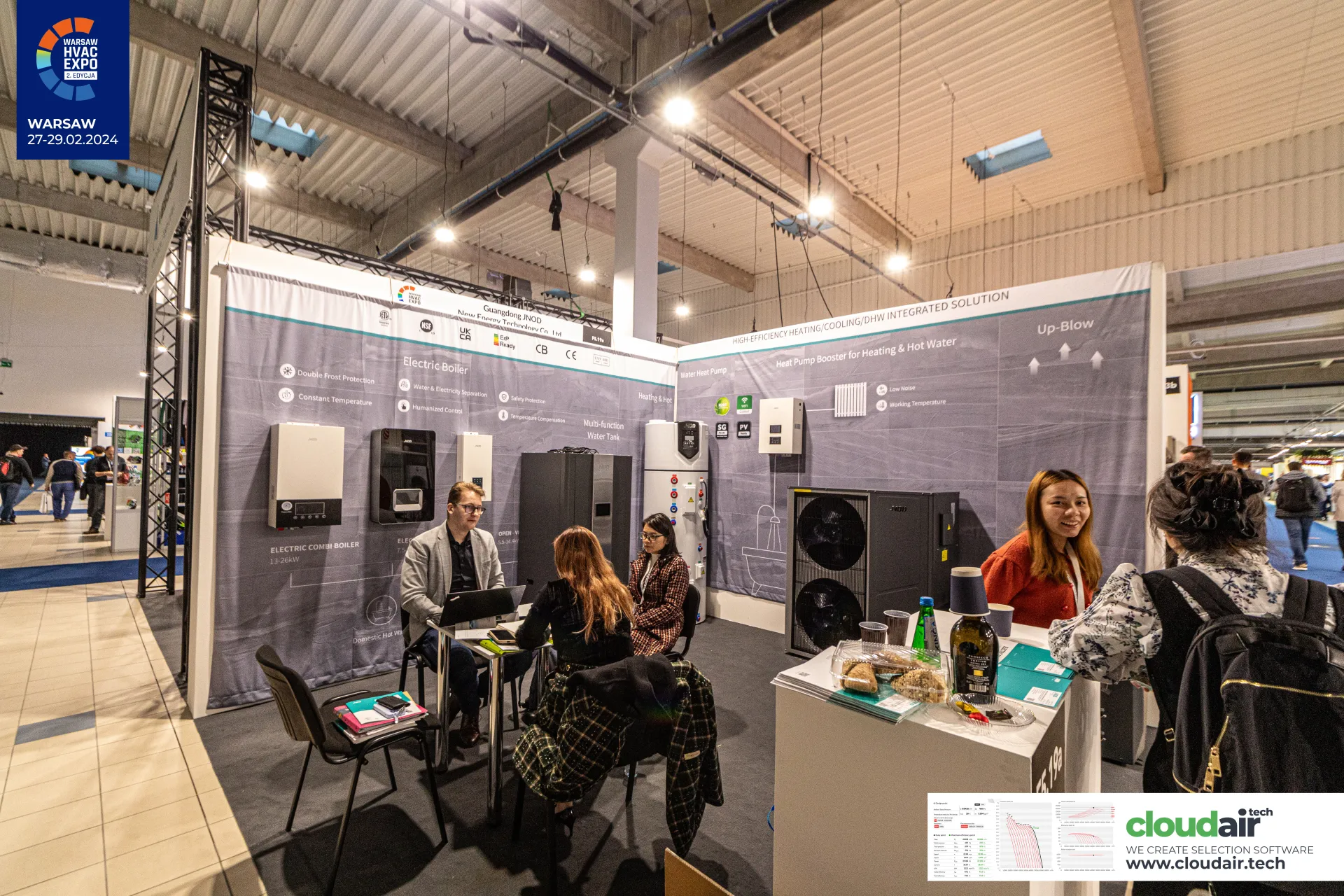 JNOD stand with electric boilers, heat pump and water tank at Warsaw HVAC Expo 2024