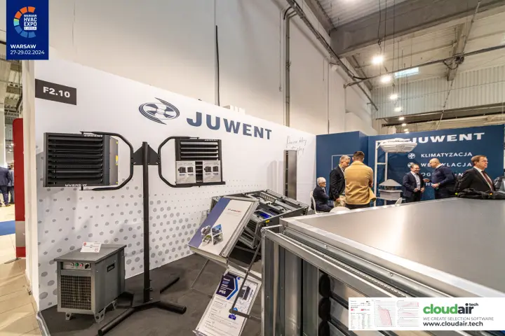 Juwent unit heaters on a stand and an electric heater at stand F2.10