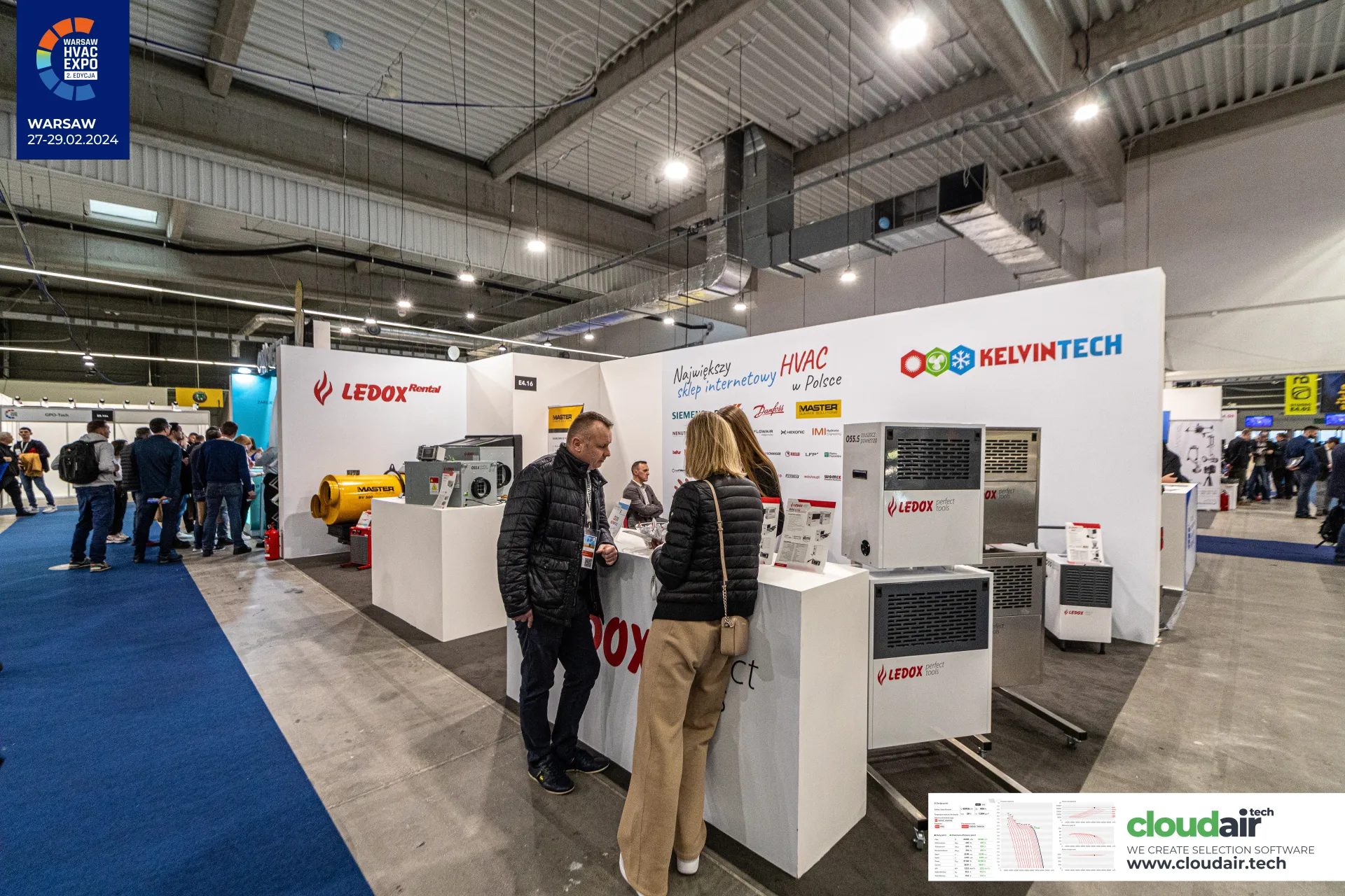 Kelvintech stand with Ledox dehumidifiers and Master heaters at Warsaw HVAC Expo 2024