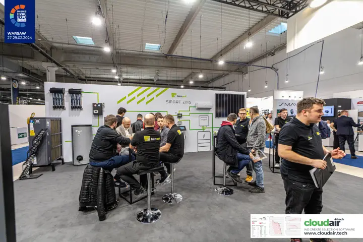 Kensol staff meeting visitors at high stools by the Smart EMS wall