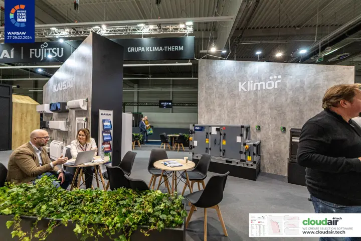 Klimor EVO S air handling unit and Kaisai splits on the Grupa Klima-Therm stand at Warsaw HVAC Expo 2024