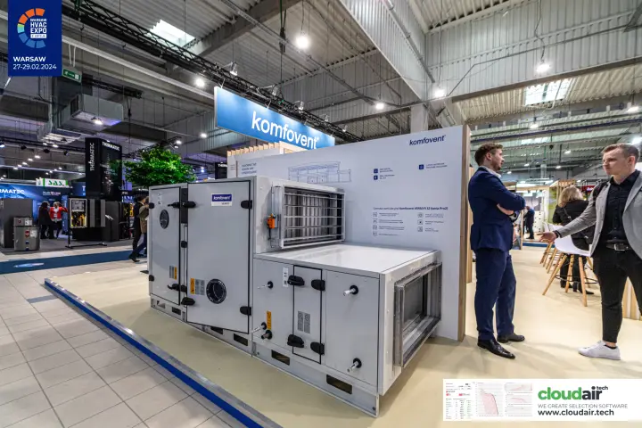 Komfovent VERSO R 32 air handling unit at the stand edge at Warsaw HVAC Expo 2024