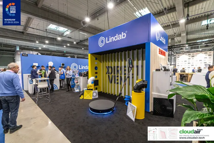 Lindab "Direct Vent" arch with turntable platform and duct fittings at Warsaw HVAC Expo 2024