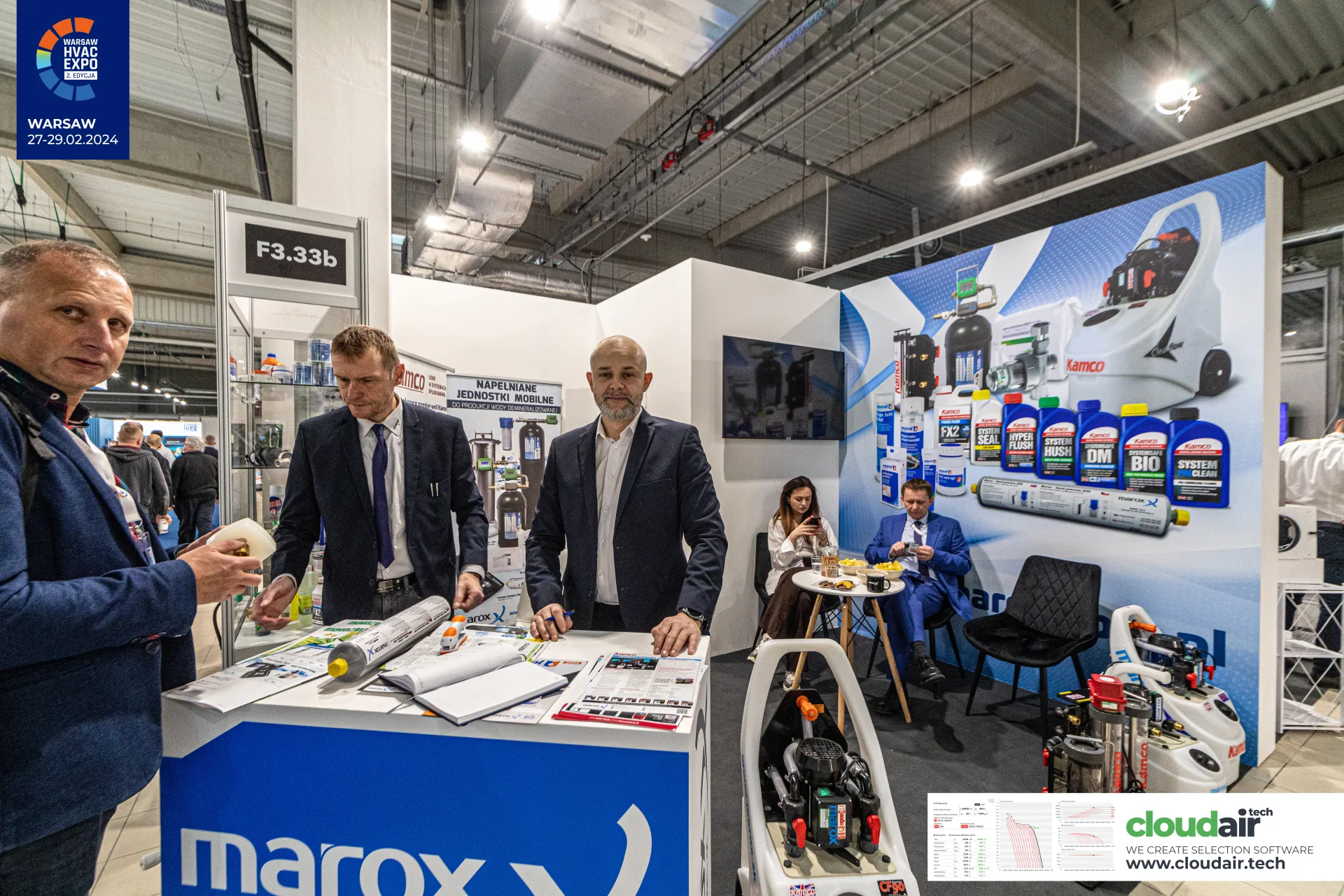 Marox stand F3.33b with Kamco system cleaning products and flushers at Warsaw HVAC Expo 2024