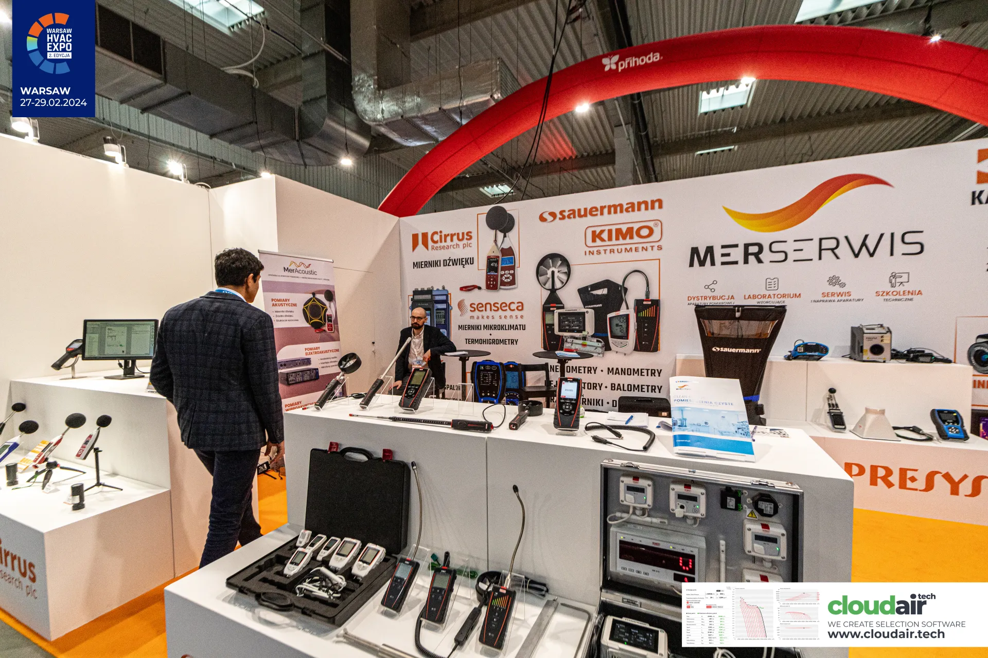 Merserwis counter with sound meters, Kimo handhelds and transmitters at Warsaw HVAC Expo 2024