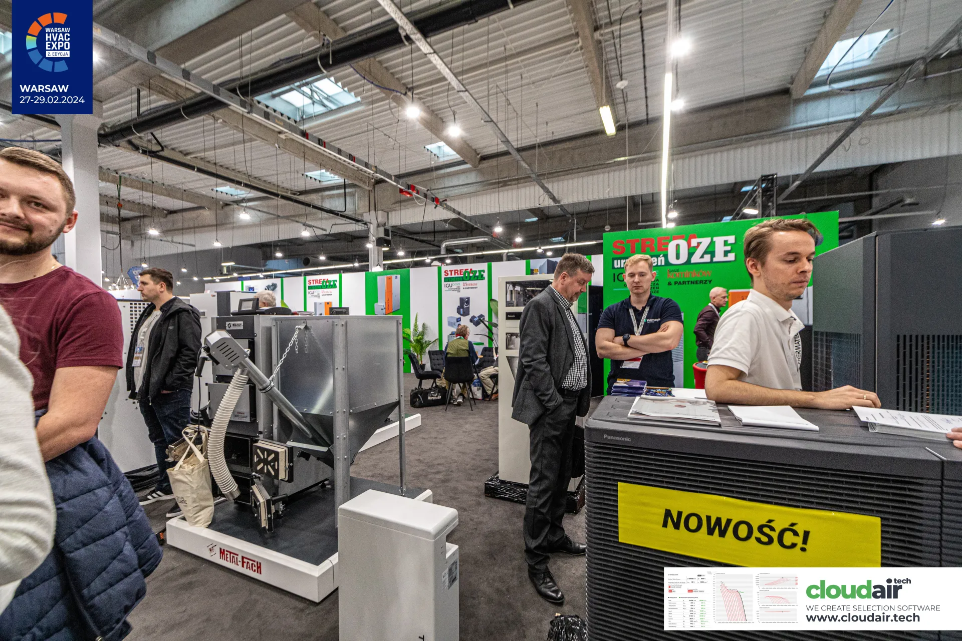 Metal-Fach pellet boiler and new Panasonic heat pump in the OZE zone at Warsaw HVAC Expo 2024